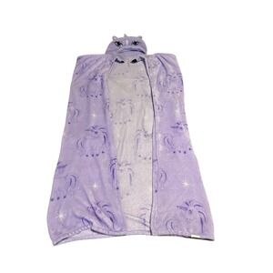 north point kids purple unicorn hooded blanket 44x40 inches preowned